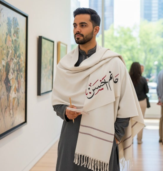 Custom Name Winter Shawls|White 1