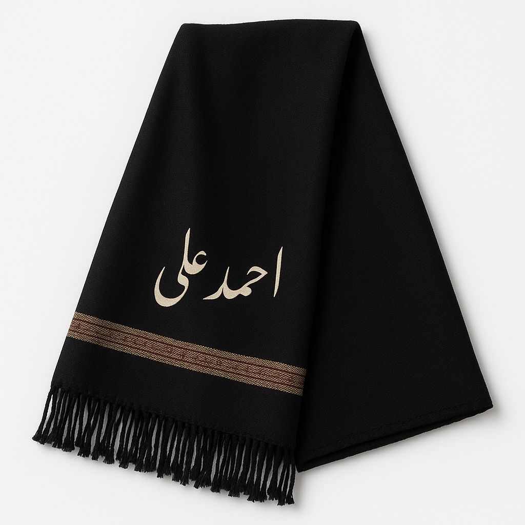 Custom Name Winter Black Shawls