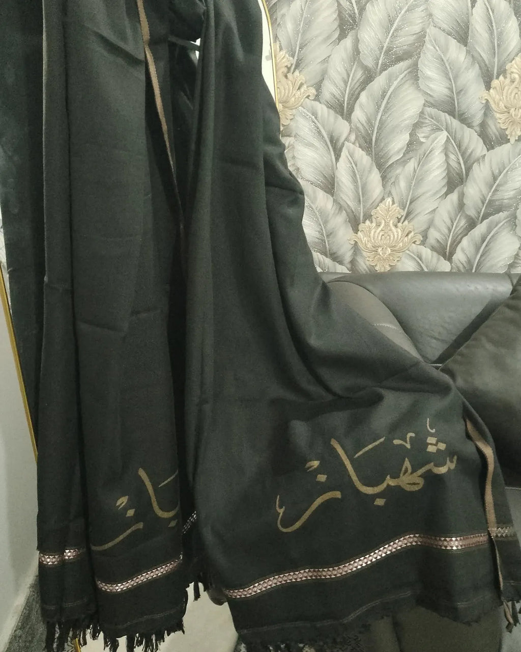 Custom Name Winter Black Shawls